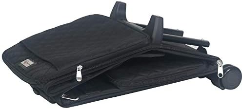 TUDO Mary Rolling Craft Bag, Black Quilted - Papercraft Tote com rodas para scrapbook & Art Storage - Caso organizador