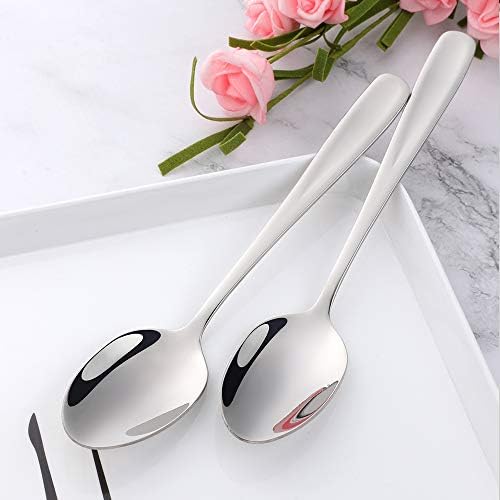 Teaspoons de 12 peças, Dongbo 7,2 polegadas 18/10 Falhe de talheres de aço inoxidável DrSsert Spoon, prata