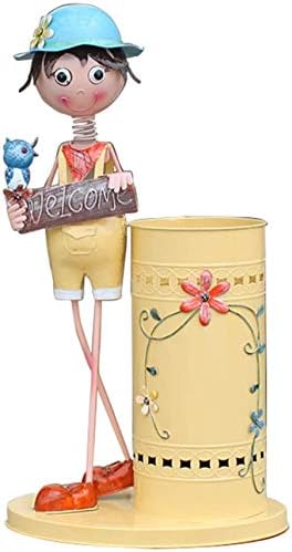 Stands de guarda -chuva lxdzxy, suporte de guarda -chuva de boneca fofo, com balde de gotejamento removível, design multifuncional, pode ser usado como um balde de arranjo de flores, porta -guarda -chuva para o escritório de entrada de bastões, amarelo