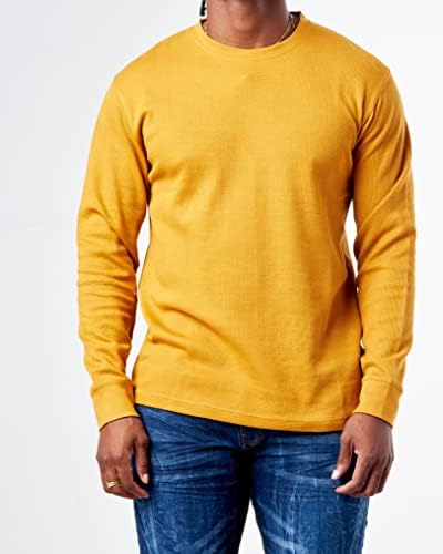 Evolução no design da camiseta de malha térmica básica de waffle masculina de manga longa de manga longa T-shirt grande tamanho pequeno a 6x-grande