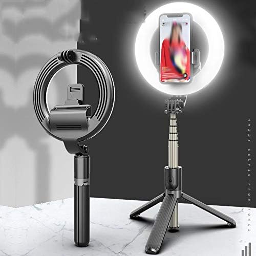 LMMDDP Luz de anel de bastão de selfie portátil dobrável com suporte de celular por suporte de tripé LED LED REWLIGLE DE