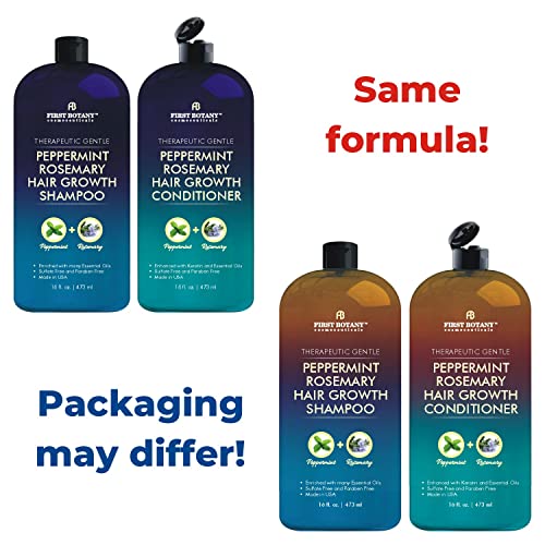 Regro de pimenta de alecrim e shampoo de perda de cabelo e conjunto de condicionadores - hidratação diária, desintoxicante, shampoo