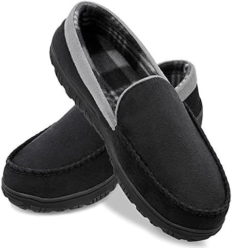 Shoeslocker masculino chinelos microsueus mocassins Memory Foam House Shoes