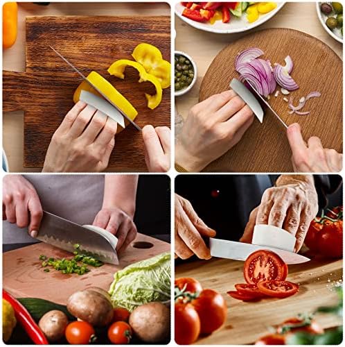 12 peças Guardas de dedos de aço inoxidável para cortar protetor de dedos para cortar alimentos Corte da faca Ferramenta de cozinha para alimentos de chef de corte de vegeta