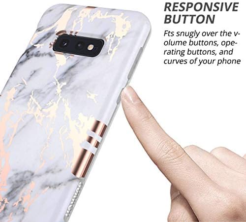 Suritch Case for Galaxy S10E, [Protetor de tela embutido] Rose Gold Mármore Coberto à prova de choque para Samsung Galaxy S10E