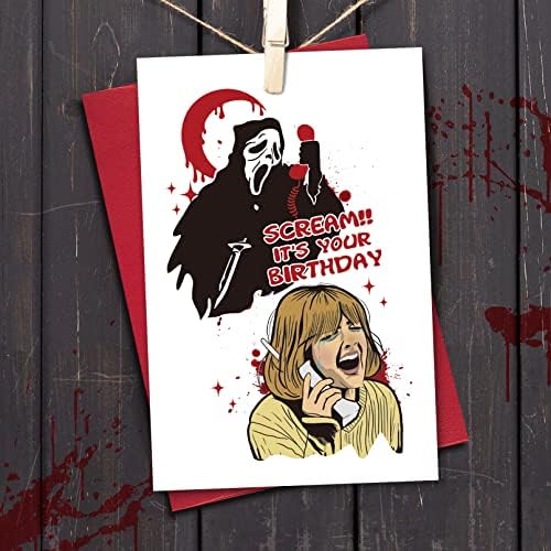 Presentes de cartão de aniversário de Ogeby Halloween Scream, filme de terror Killer Bday Card Gifts, Scream It