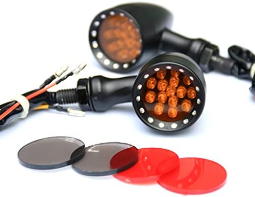 WTZMOTO 12V Sinais de giro de motocicletas LED - Indicador Amber Blink para motocicleta compatível com Harley Davidson,