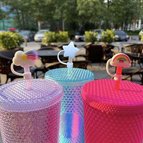 Convenced8 Silicone Straw_tips Tampa, Food Grade_straws Bicos cobre a tampa, foffar_cartoon gato ptraw_toppers dust_proof Bunny Straw plugues para drinking_straws Birthday Gifts Gifts
