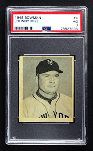 1948 Bowman # 4 Johnny Mize New York Giants PSA PSA 3.00 Giants