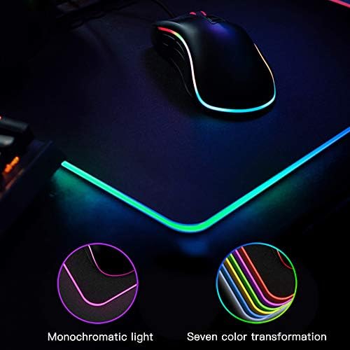 Atualizada RGB Gaming estendida Mouse Pad, LED grande tapete de mouse com base de borracha não deslizante, teclado de computador com 14 modos de iluminação