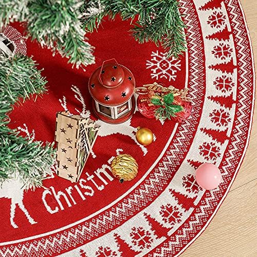 Saia da árvore de Natal da NC Treça de tricô Avental Avental Salia de natal malha Elk Decoração de natal