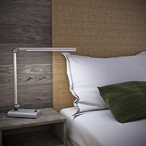 Lvinha de lâmpada de mesa LED contemporânea de casa, prata