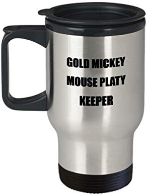 Gold Mickey Mouse Platy Keeper 14oz Caneca de viagem isolada - Funny Fish Coffee Coffee Presente para homens e mulheres