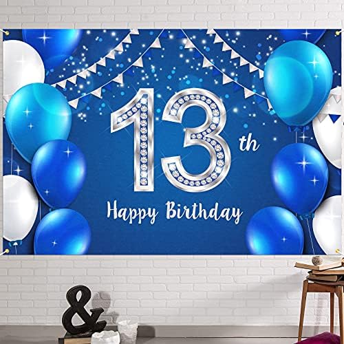 Hamigar 6x4ft Feliz 13º aniversário Banner Caso -cenário - 13 anos de decorações de aniversário material de festa para meninos meninos