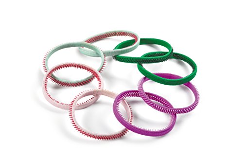 Elastics de gravata de cabelo à prova de deslizamentos, néon brilhante, 8count