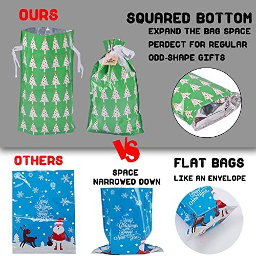Bolsas de presente de Natal tamanhos variados, 22pcs Sacos de Natal para presentes, presentes sacos de embrulho favorecem sacolas
