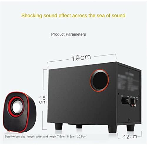 YTYZC Multimedia 2.1 Desktop Computer Speaker LED Light Heavy Bass Subwoofer Home Supplicação de alimentação USB para PC Laptop