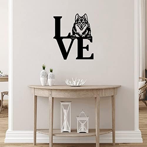 Alioyoit Love My Pet Dog Word Art Sign Metal Metal Country Aço de metal de metal cortado escultura sinal de escultura Decorativo cabide de metal sinal SILH