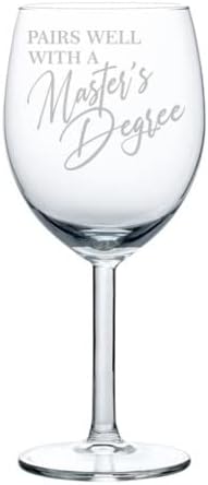 Goblets de vinhos MIP combina bem com um presente de graduação de graduação engraçado de mestrado