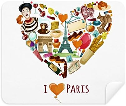 França Love Paris Eiffel Arco de Triunfo Clearning Trenante de Tenora de Curso de Pano 2pcs Tecido
