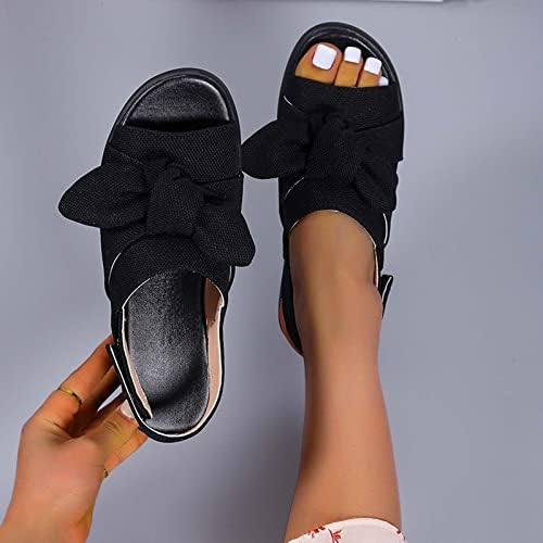 Sandálias para mulheres chinelos de boca de peixe arco lisam de salto baixo de salto baixo