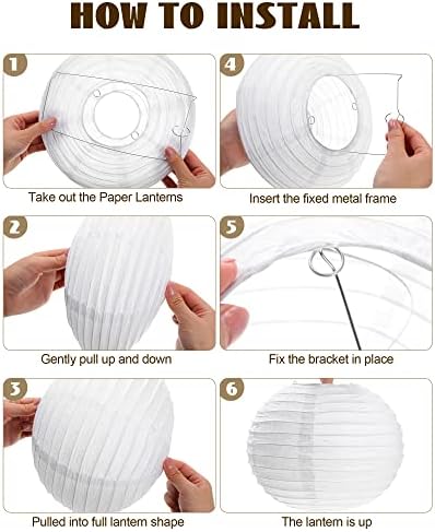 Treela 30 pacote branco lanternas de papel japonês branco lanternas decorativas lanternas de bola penduradas luminárias