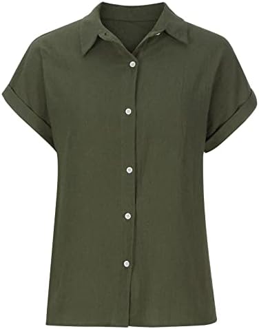 Camiseta da blusa para o outono feminino no verão de linho curto algodão profundo v tartaruga de garra de tartaruga