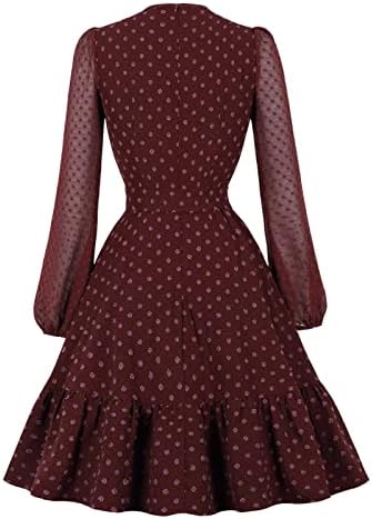 Moda feminina britânica Turn Down Collar Plaid Print Slave Manga Knee-Legth Dress