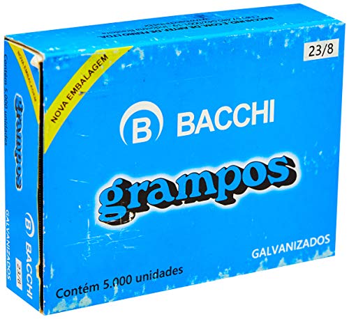 Cramp para Stapler 23/8, galvanizado, caixa com 5000 grampos, bacchi