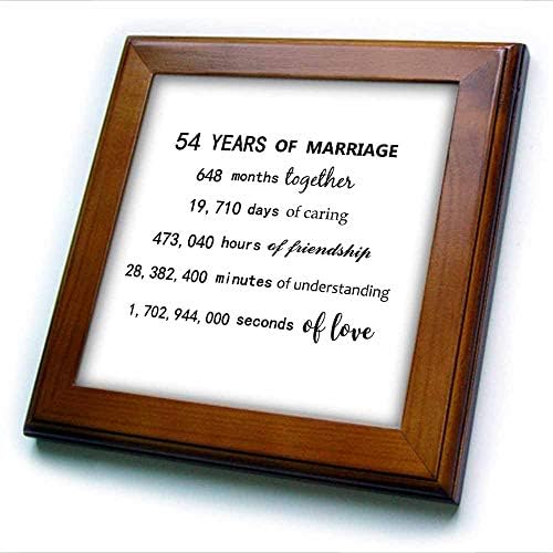 3drose 54 anos de casamento 54º aniversário de casamento em meses. - ladrilhos emoldurados