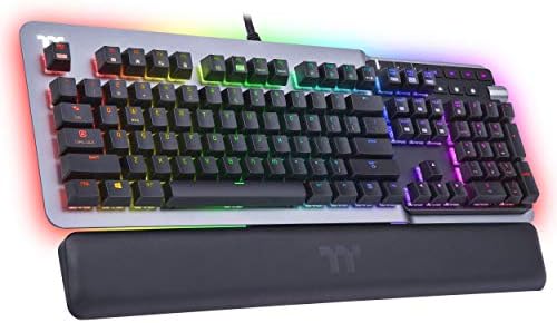 Thermaltake Argent K5 RGB Teclado para jogos, alumínio e design de titânio aerodinâmico, 16,8 milhões de RGB Color, anti-gestas,