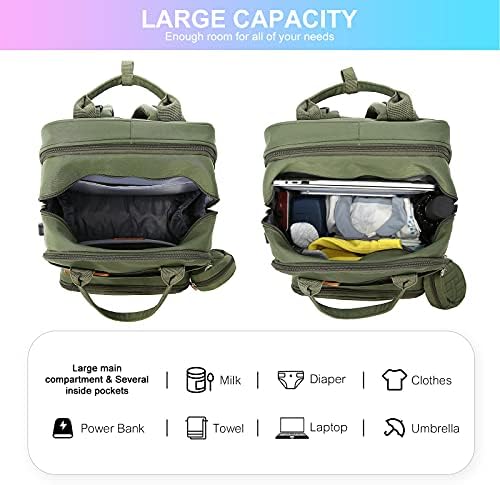 Backpack de bolsa de fraldas LoveVook, bolsas de bebê grandes para meninas e meninos com bolsos isolados portáteis de troca