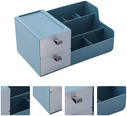 CANIGHT 3PCS Holder Blue Storage para suprimentos de fundação ou escritório de mesa e diversidade de casos Counter vanguarda Plástico Bainom