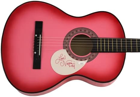 Naomi Judd assinou autógrafo em tamanho grande guitarra acústico rosa b w/ james spence autenticação jsa coa - superestrela da música
