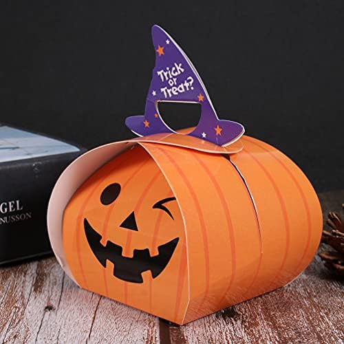 Pretyzoom Cookie Presente Recipientes 20pcs Funny Halloween Handheld Paper Boxes Halloween Sweets Storage Candy Snack Box