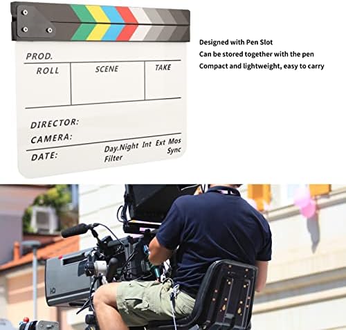 BLAPBOARD DE FILME DE ACRYLIC, Hollywood Clapper Board colorido Diretores de filme seco colorido Kit de tábua de tábua com borracha