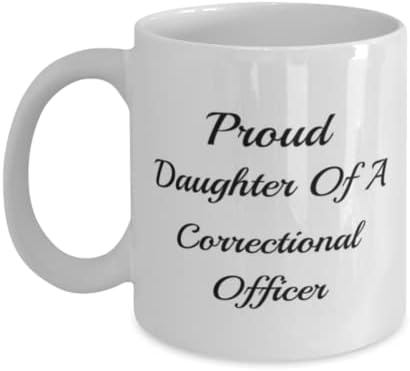 Oficial Correcional Caneca, orgulhosa filha de um oficial correcional, idéias de presentes exclusivas para o oficial correcional, copo de chá de caneca de café branco