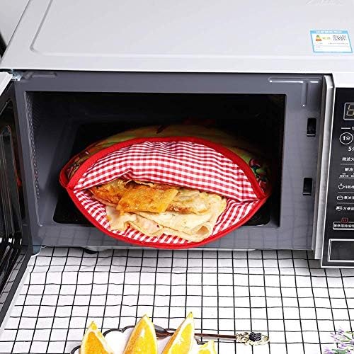 Lancheira de forno de microondas Walbest, 30cm/11,8 polegadas Isolamento de alimentos Tortilha Panqueca mais quente bolsa de microondas