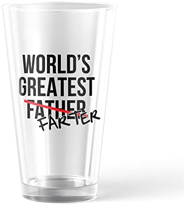Crazy Dog T-shirts Worlds Greatest Pint Glass Farter Glass Funny Sarcastic Day Day do Padre Novidade Cup-16 Oz Birthday
