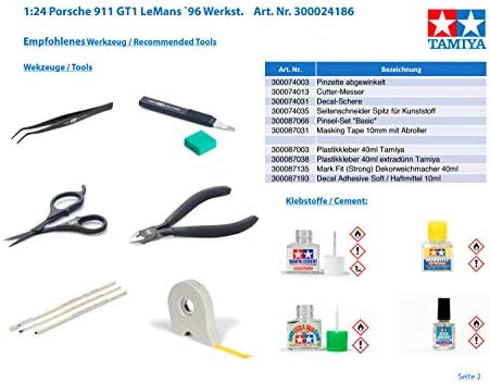 Tamiya 300024186 24186 1:24 Porsche 911 GT1 Lemans '96 Workst, modelo, construção de plástico, kit de montagem, réplica detalhada