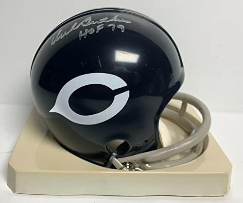 Dick Butkus assinou o Mini-Helmet TB de 2 barras TB HOF 79 PSA AH37823-Capacetes NFL autografados
