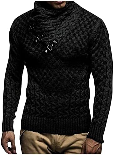 Camiscedores para homens europeu e americano malha de tricô com capuz top slim button suéter masculino