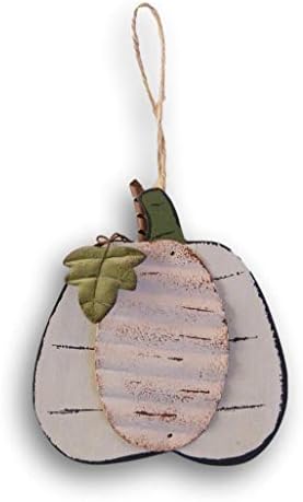 Fantástico outono em miniatura decorativa em forma de abóbora Signing com sotaque de metal - 4,5 x 5 polegadas