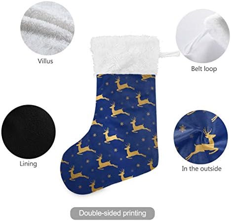 Meias de natal alaza sika cervo clássico personalizada decorações de meia para férias em família decoração de festa 1, 17,7 ''