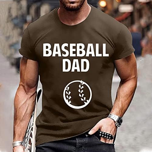 Camiseta masculina beisebol pai letra de camisa impressa casual casual hip hop t-shirt de manga curta, tampa de manga curta