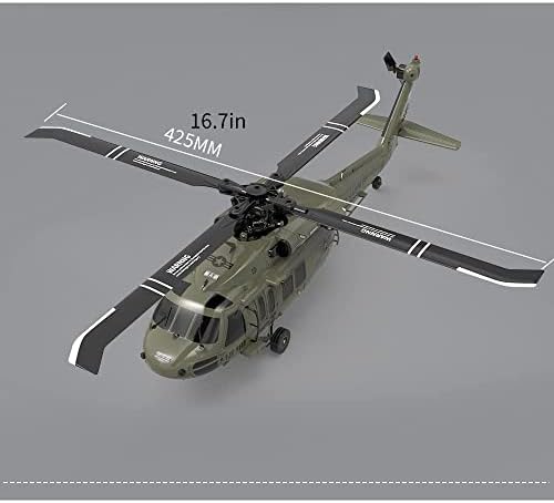 Qiyhbvr 1:47 6CH helicóptero RC para UH-60 Blackhawk, aeronaves sem rocha dupla, modelo de hobby de simulação elétrica de dublês 6G/3D para adulto infantil, rtf, fácil de voar