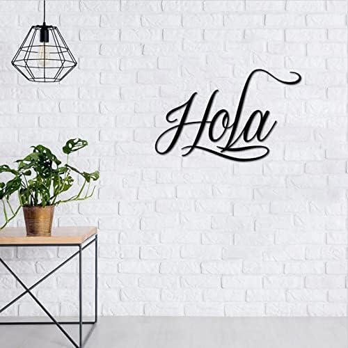 Utf4c Retro Cutout Sinal de metal, HOLA Custom HOLA 3D Cut Cut Hollow Metal Sign, Letters Modern Rustic Wall Decor Art para fazenda