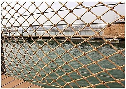 Rede de carga da rede de corda de cânhamo, rede de segurança para trilhos externos para serviço pesado, proteção infantil de proteção