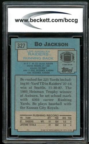 1988 TOPPS #327 BO Jackson ROOKIE CARD BGS BCCG 10 MINT+ - Cartões de futebol não assinados