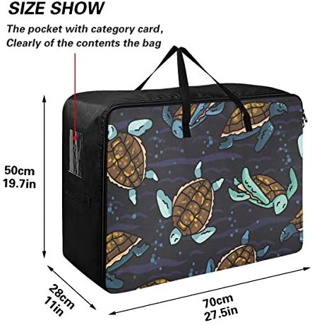 Saco de armazenamento de roupas N/ A Underbed para colcha - grande capacidade de nadar fofo Tartarugas marinhas